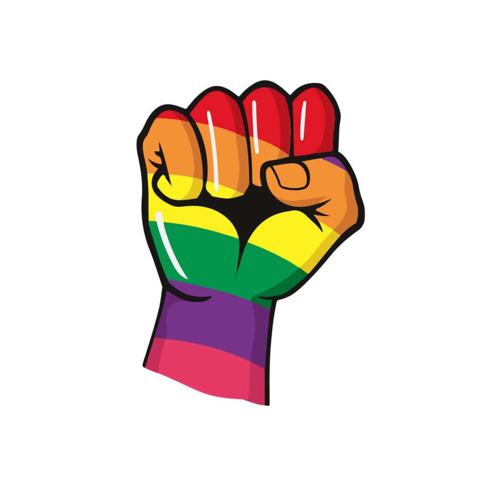 ai généré lgbtq Puissance manifestation symbole autocollant png