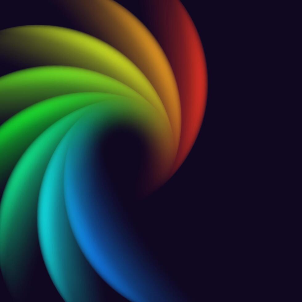 multicolor espiral diseño en negro antecedentes vector