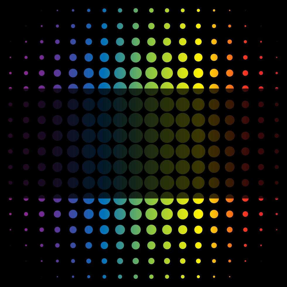 Multicolored Dots on Black Background vector