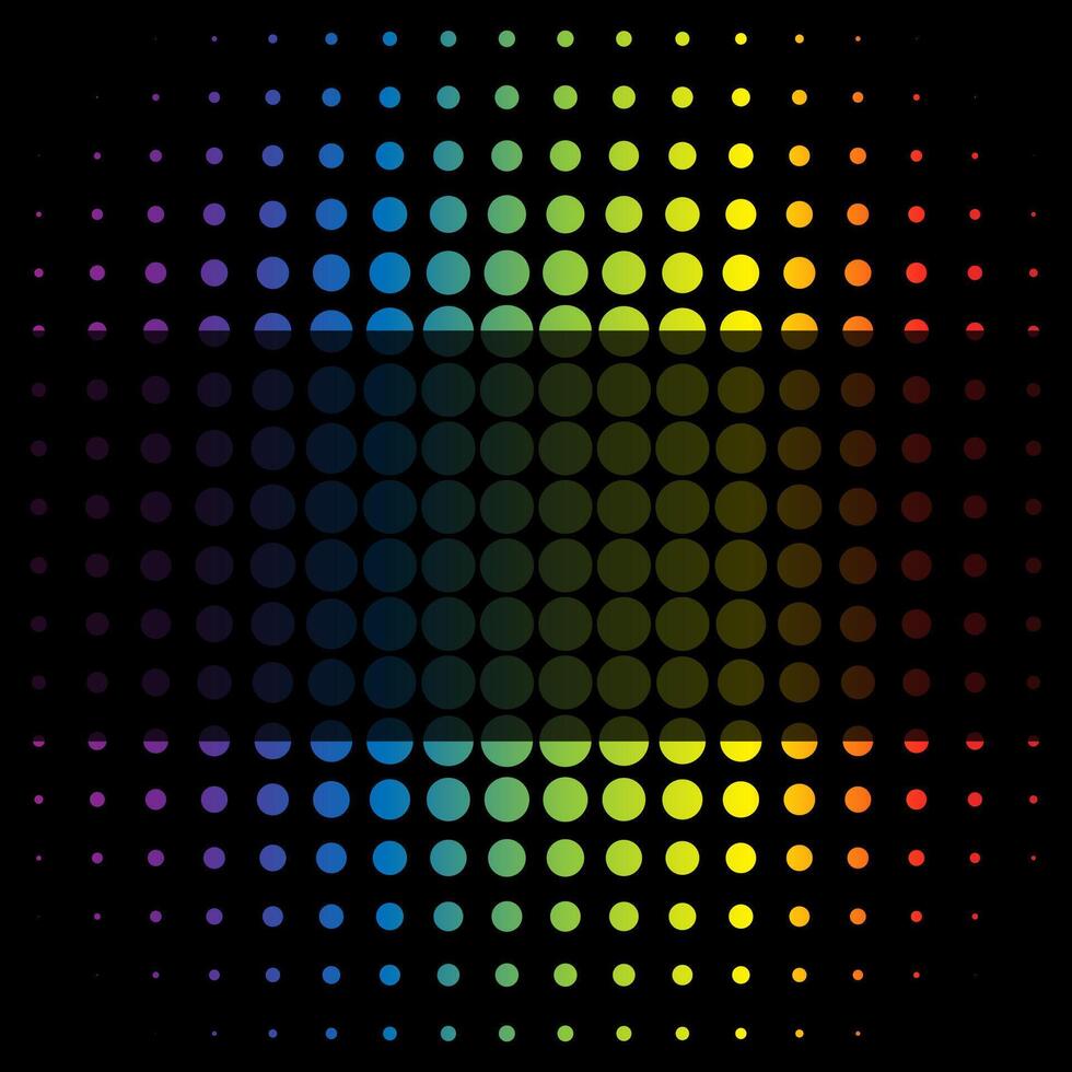 Multicolored Dots on Black Background vector