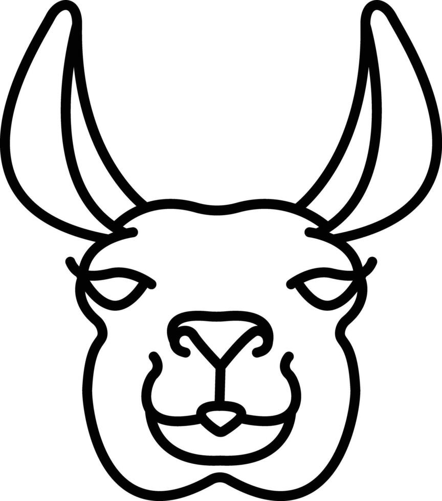 Llama face outline vector illustration