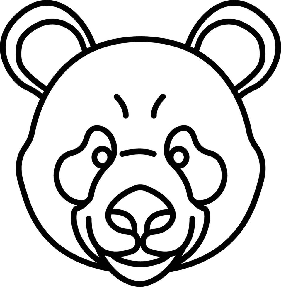 Panda face outline vector illustration