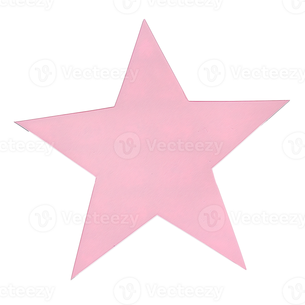 AI generated Cardboard textured pink star shape png