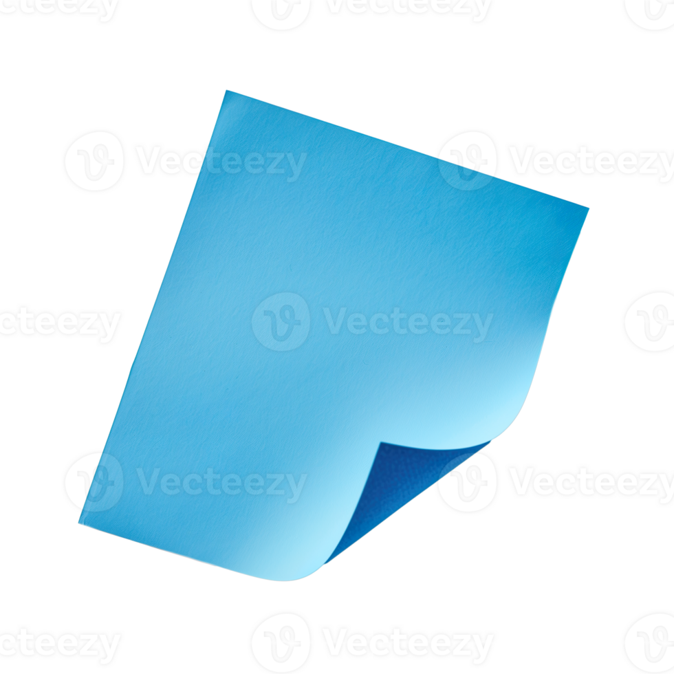 AI generated Blue sheet sticker with a curved corner png