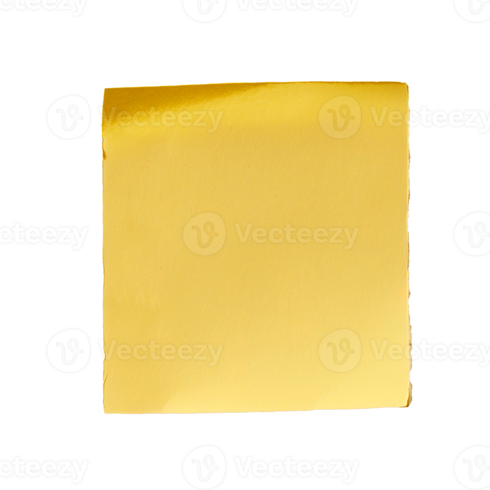 AI generated Yellow sheet sticker with a curved corner png