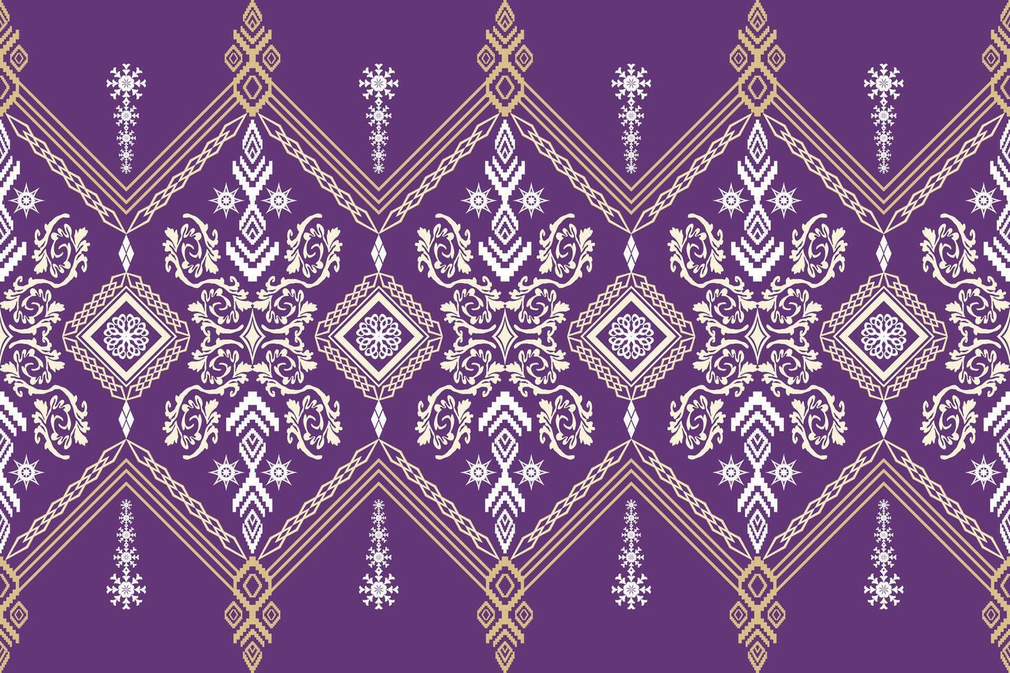 Geometric ethnic oriental traditional art pattern.Figure tribal embroidery style.Design for background,wallpaper,clothing,wrapping,fabric,element,vector illustration. vector