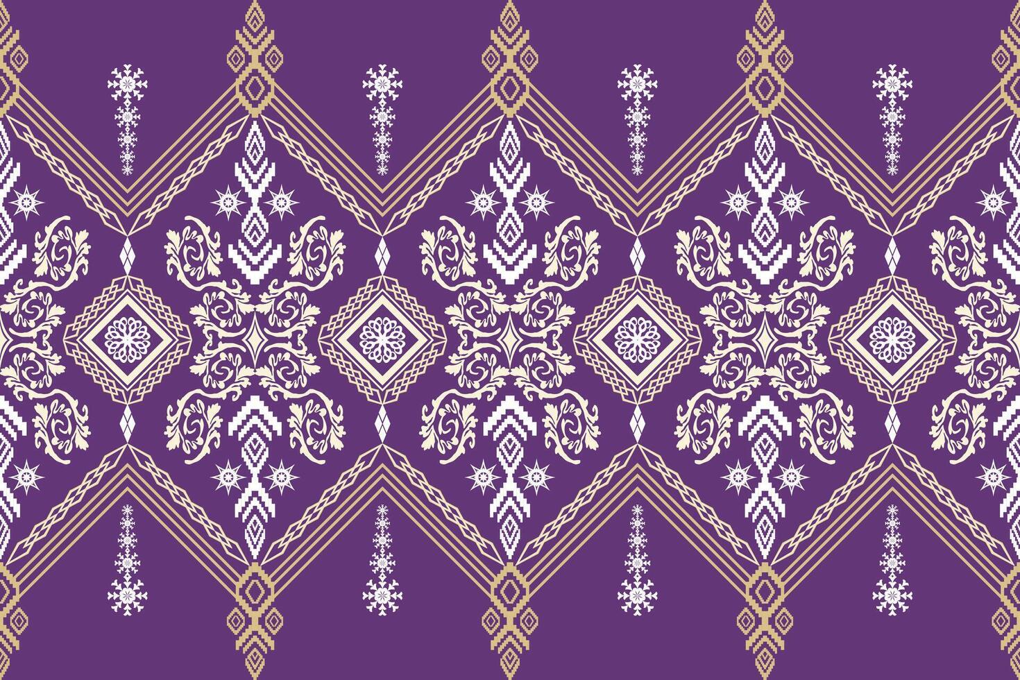 Geometric ethnic oriental traditional art pattern.Figure tribal embroidery style.Design for background,wallpaper,clothing,wrapping,fabric,element,vector illustration. vector