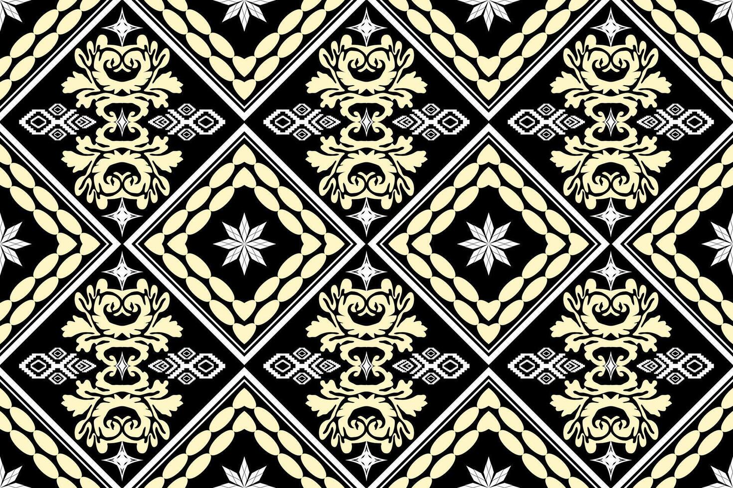 Geometric ethnic oriental traditional art pattern.Figure tribal embroidery style.Design for background,wallpaper,clothing,wrapping,fabric,element,vector illustration. vector