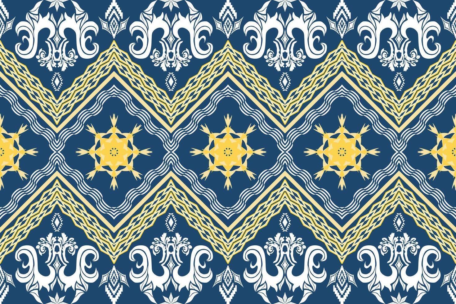 Geometric ethnic oriental traditional art pattern.Figure tribal embroidery style.Design for background,wallpaper,clothing,wrapping,fabric,element,vector illustration. vector