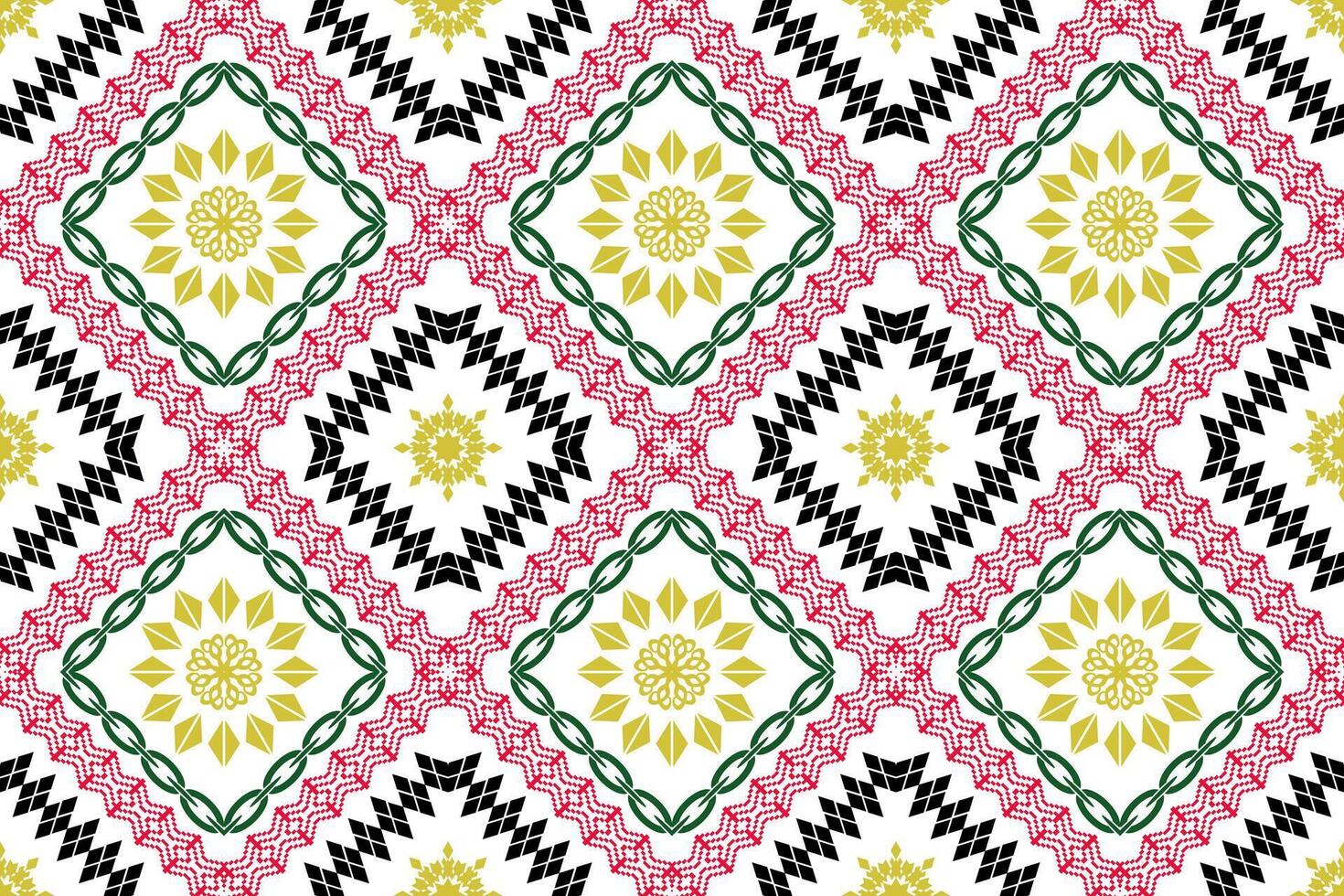 Geometric ethnic oriental traditional art pattern.Figure tribal embroidery style.Design for background,wallpaper,clothing,wrapping,fabric,element,vector illustration. vector