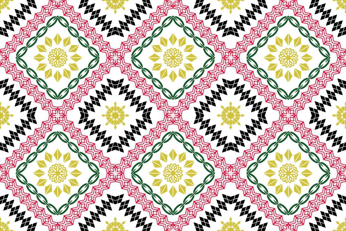 Geometric ethnic oriental traditional art pattern.Figure tribal embroidery style.Design for background,wallpaper,clothing,wrapping,fabric,element,vector illustration. vector