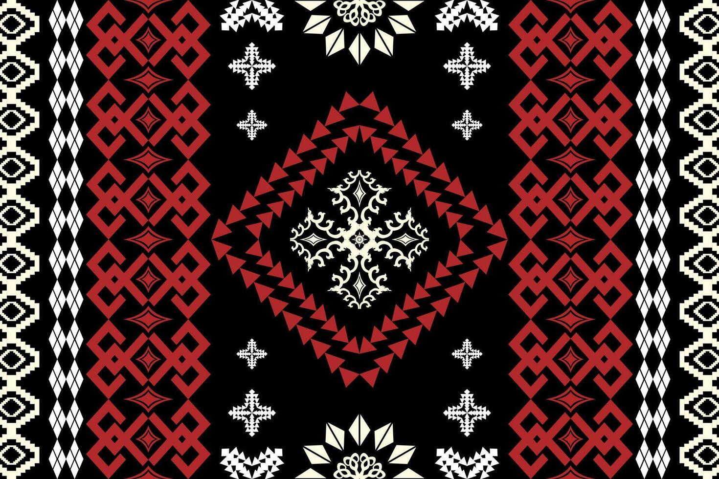 Geometric ethnic oriental traditional art pattern.Figure tribal embroidery style.Design for background,wallpaper,clothing,wrapping,fabric,element,vector illustration. vector