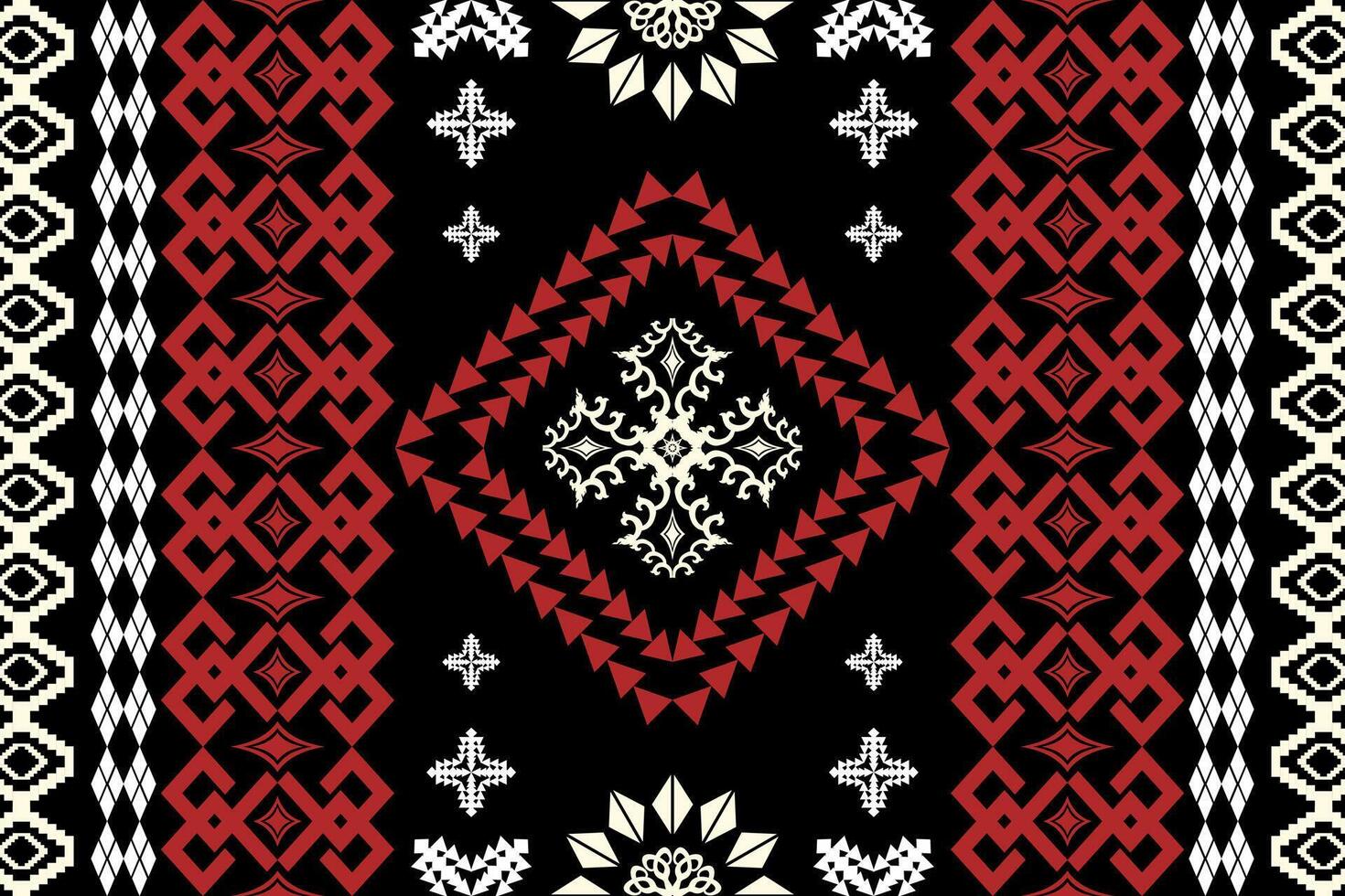 Geometric ethnic oriental traditional art pattern.Figure tribal embroidery style.Design for background,wallpaper,clothing,wrapping,fabric,element,vector illustration. vector