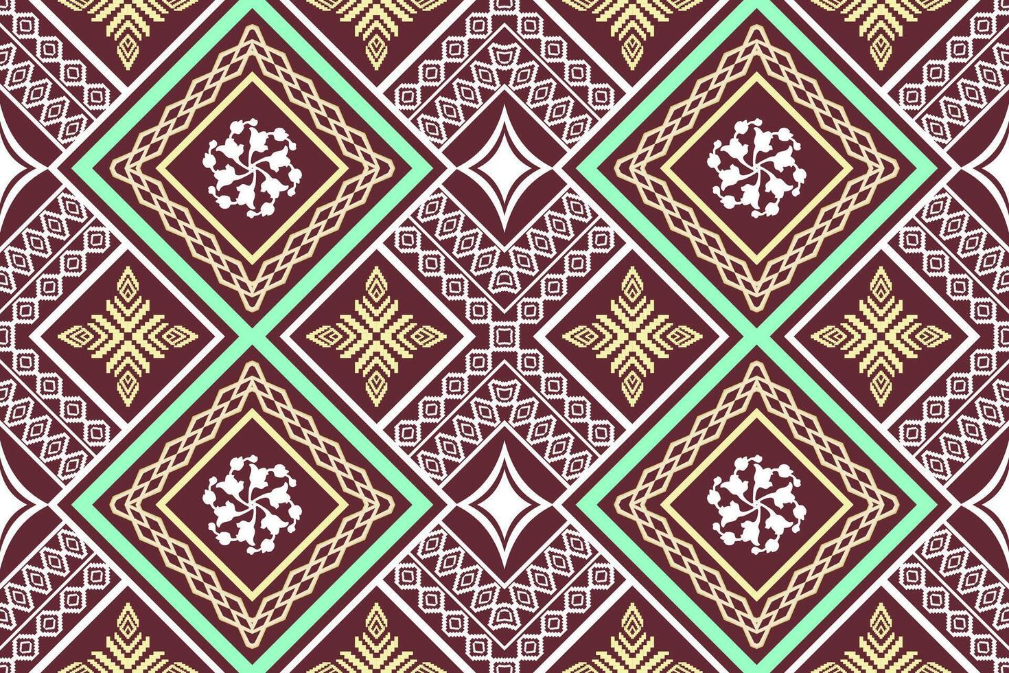 patrón de arte tradicional oriental étnico geométrico.figura estilo de bordado tribal.diseño para fondo, papel tapiz, ropa, envoltura, tela, elemento, ilustración vectorial. vector