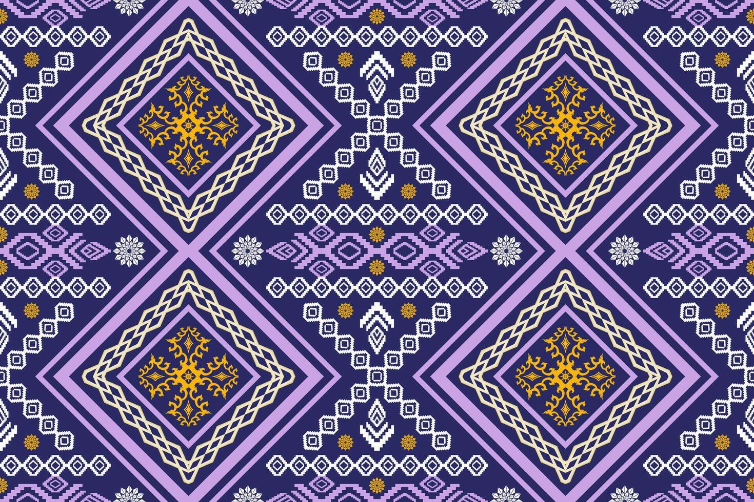 Geometric ethnic oriental traditional art pattern.Figure tribal embroidery style.Design for background,wallpaper,clothing,wrapping,fabric,element,vector illustration. vector