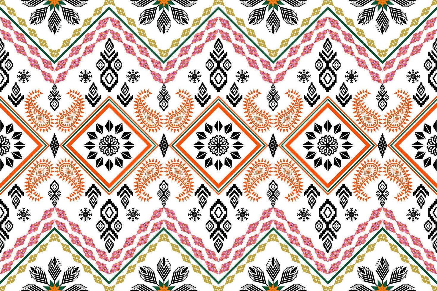 Geometric ethnic oriental traditional art pattern.Figure tribal embroidery style.Design for background,wallpaper,clothing,wrapping,fabric,element,vector illustration. vector