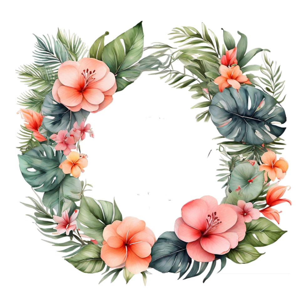 AI generated Watercolor Flower Round png