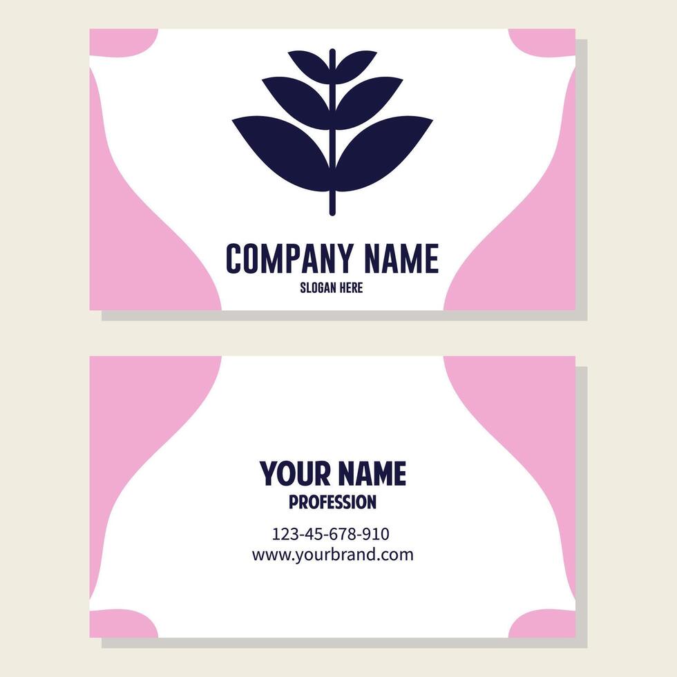 Professional business card template with editable text - vector illustration
