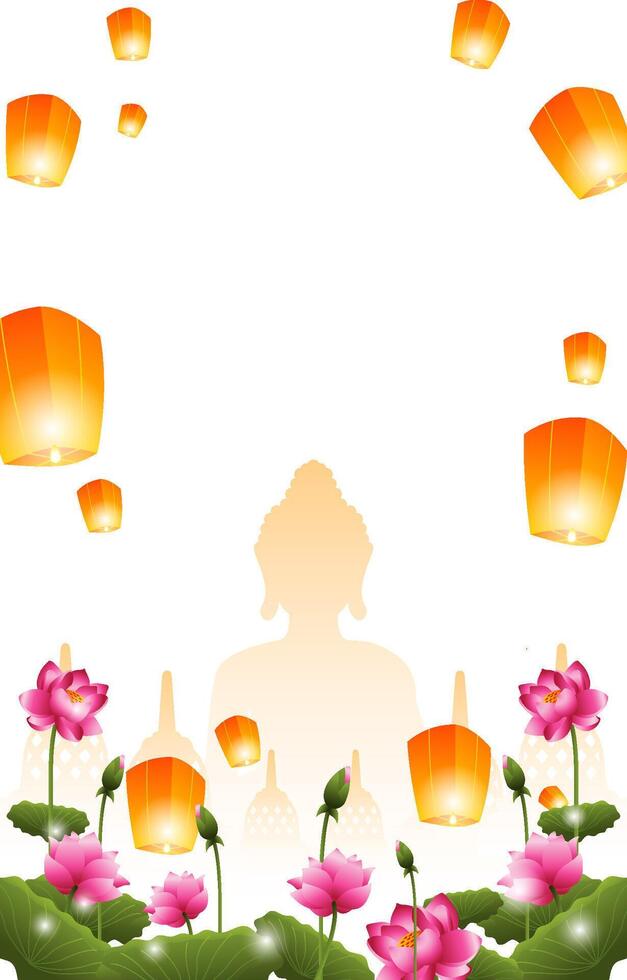 contento vesak día vertical antecedentes vector