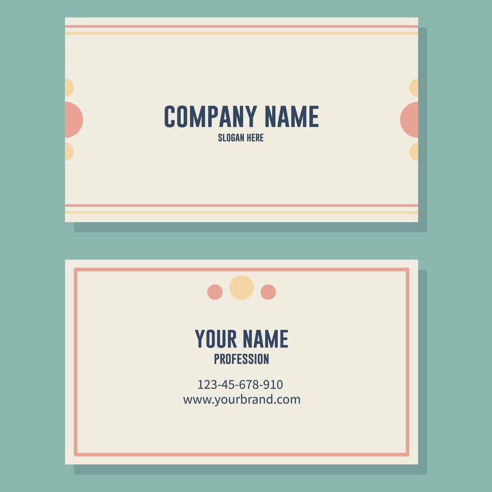 Business card template in retro style. Vector Illustration