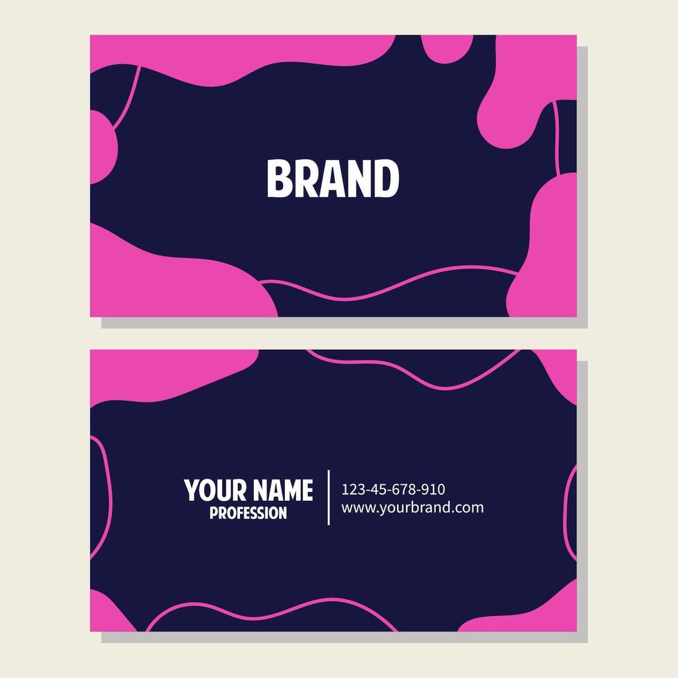 Business card design template with abstract background. Creative corporate style. Vector illustration