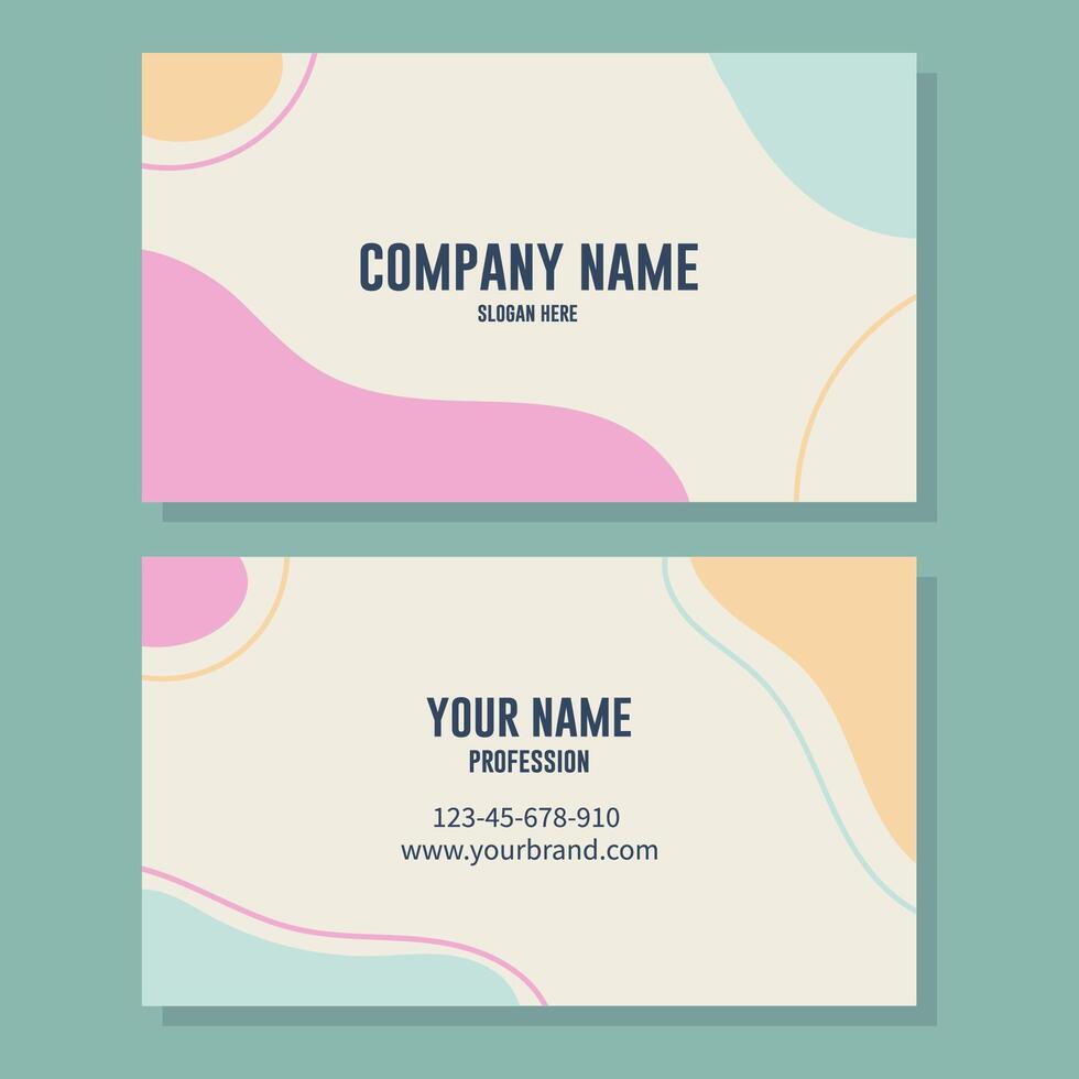 Vector business card template with soft pastel colors vector illustration