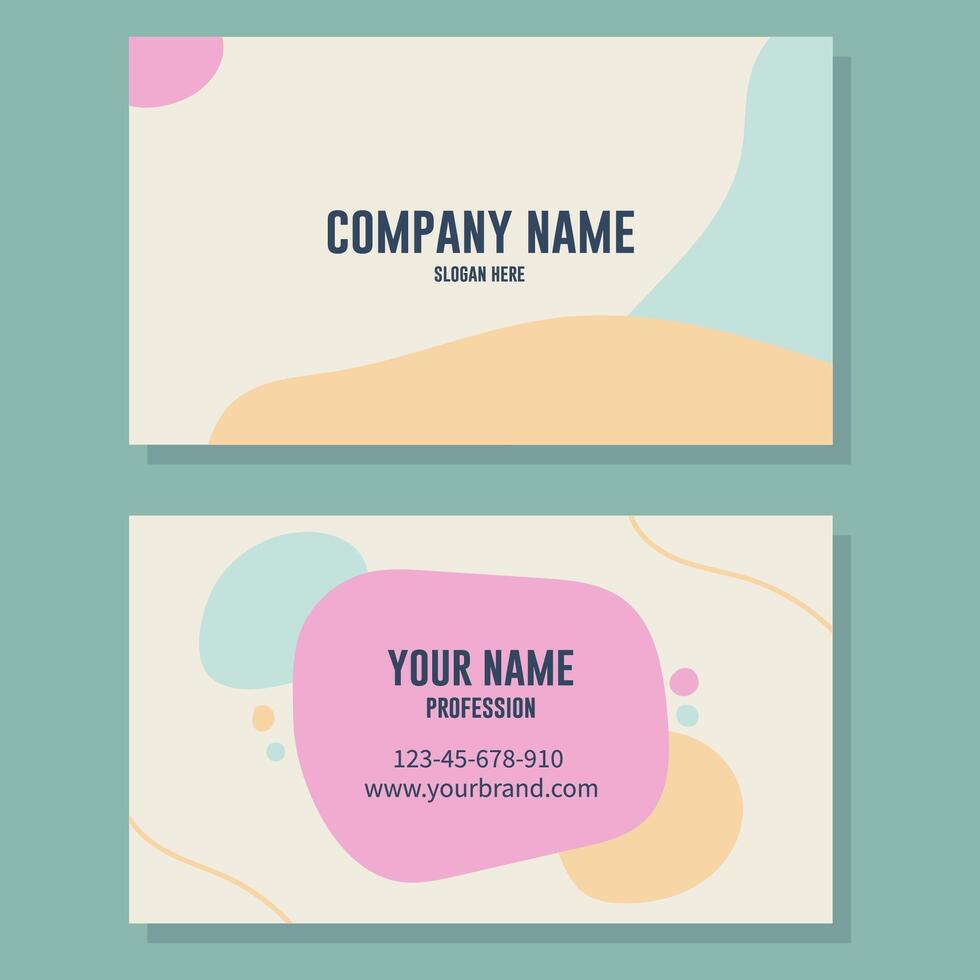 Vector business card template with pastel abstract background vector illustration