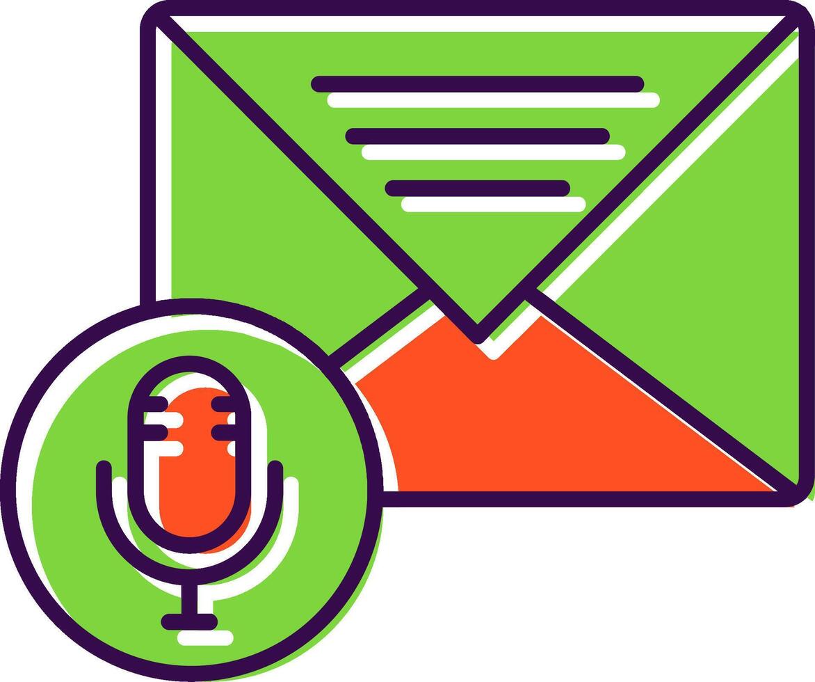 Audio Message Filled  Icon vector