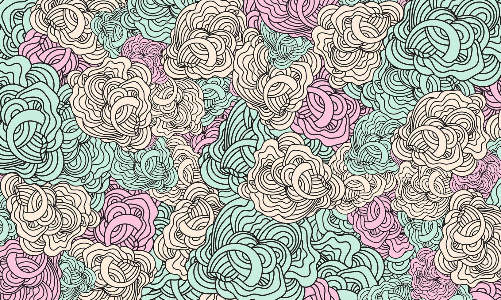 abstract hand-drawn pattern  waves and curls. vector