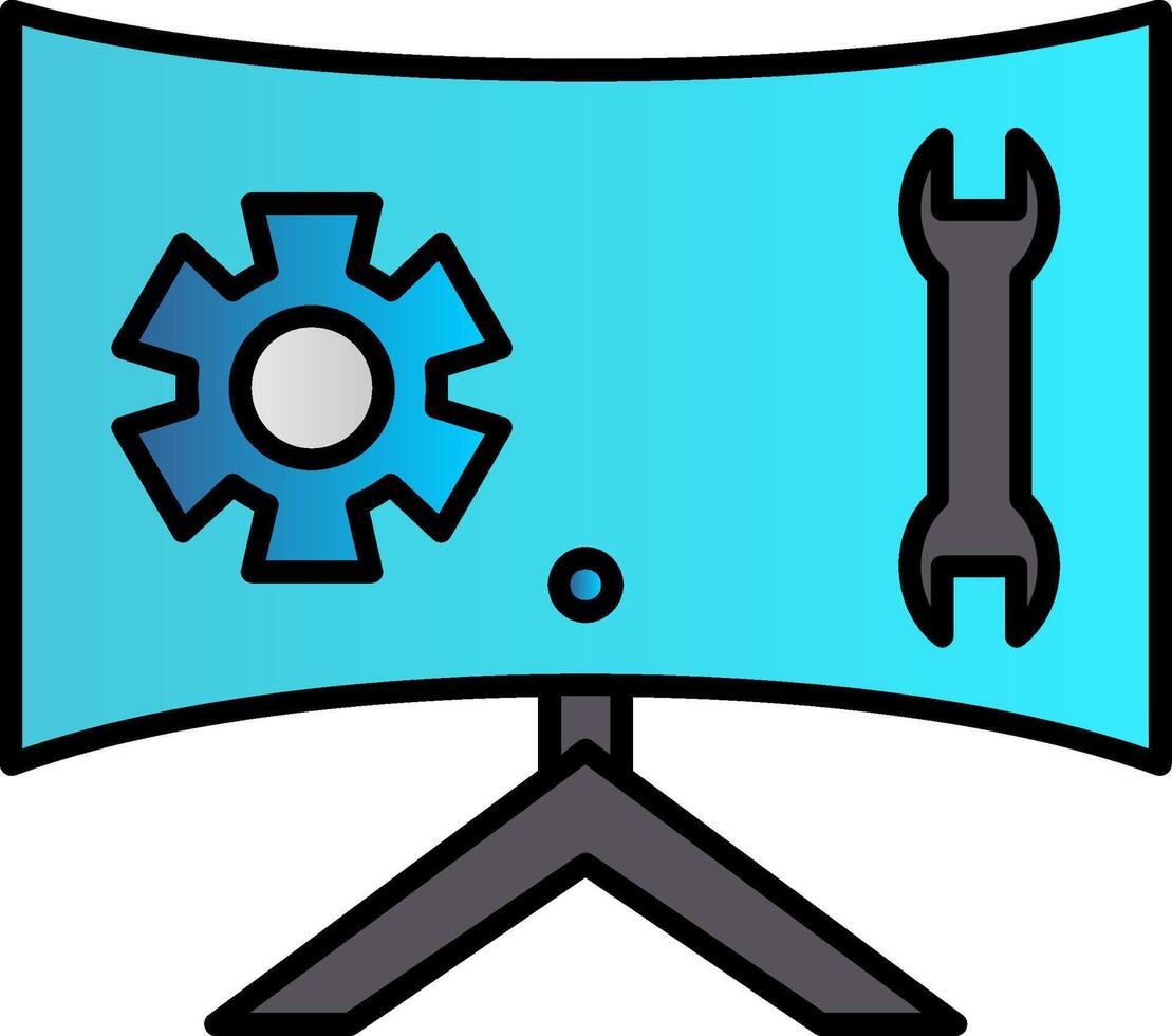 Technical Support Line Filled Gradient  Icon vector