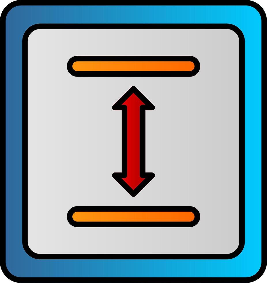 Between Line Filled Gradient  Icon vector