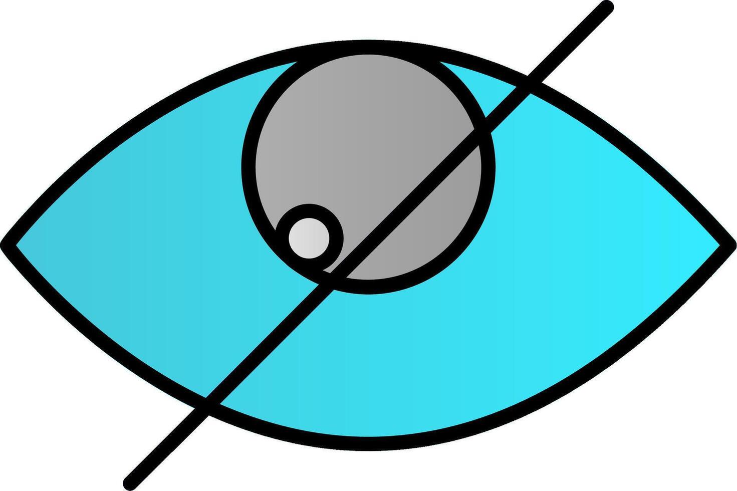Hide Line Filled Gradient  Icon vector