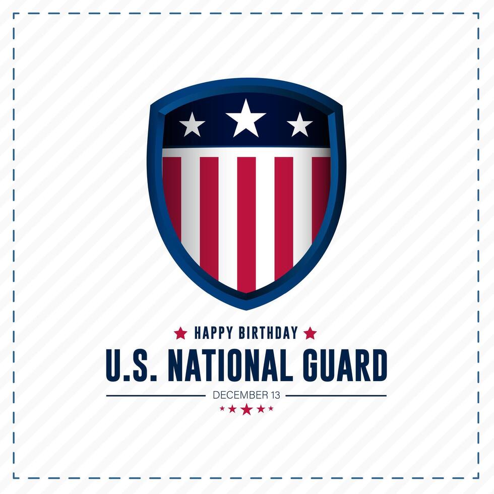 United States National Guard Birthday December 13 Background Vector Illustration