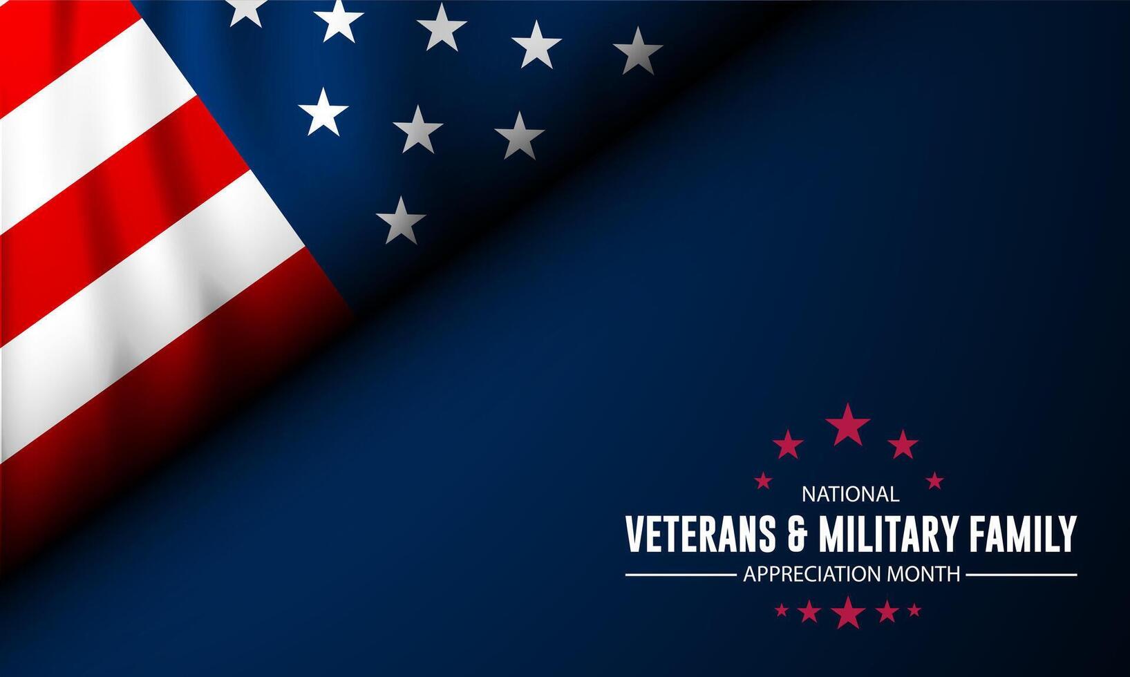 Happy National Veterans And Military Family Appreciation Month Is November. Background Vector Illustration