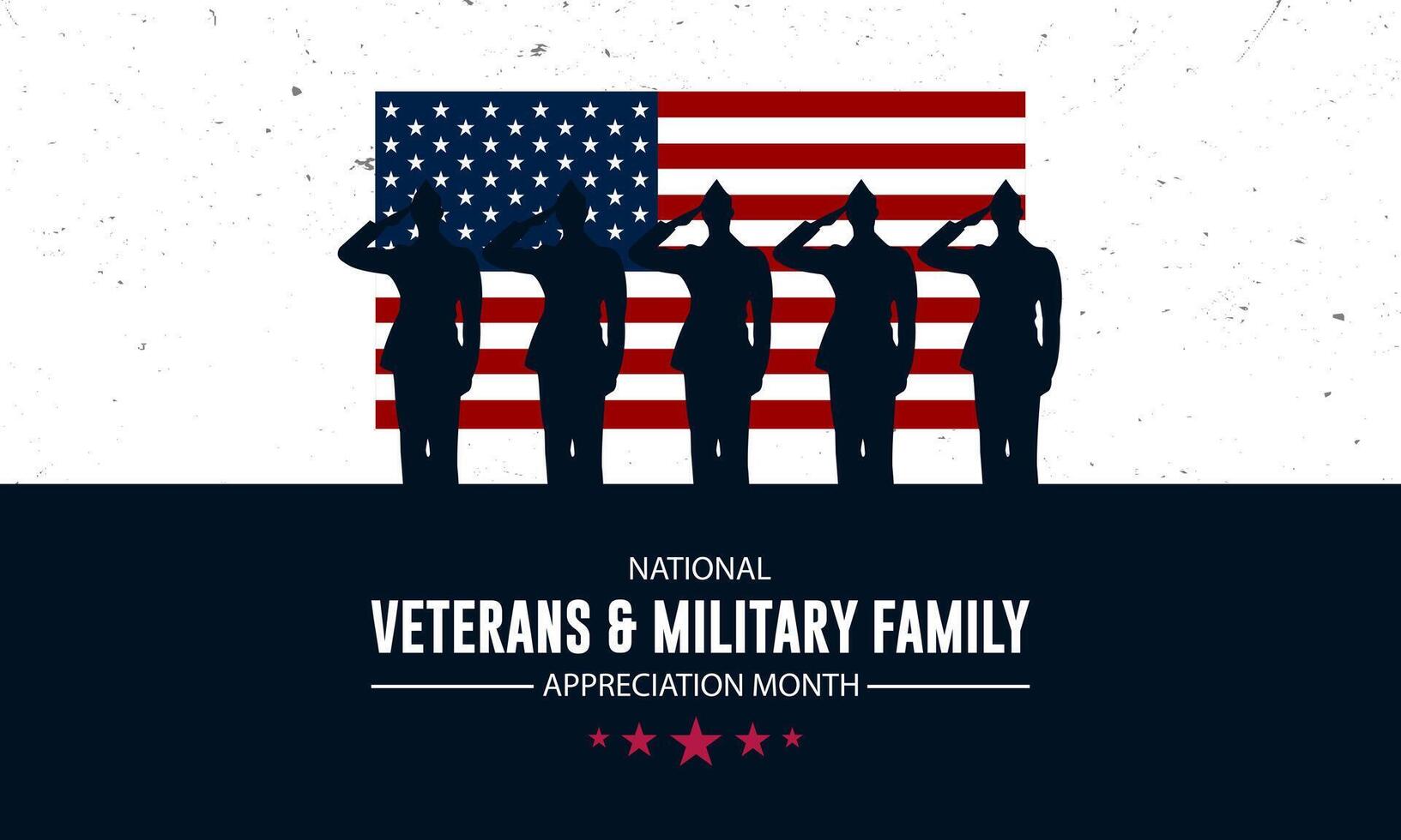 Happy National Veterans And Military Family Appreciation Month Is November. Background Vector Illustration
