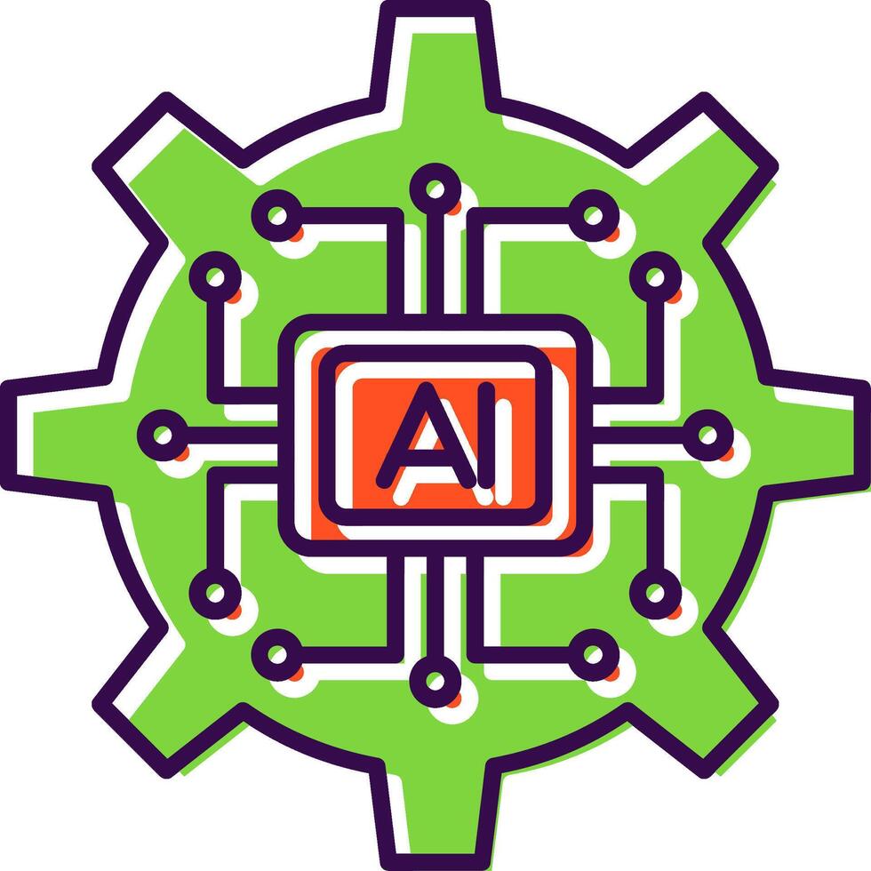 Artificial Intelligence Filled  Icon vector