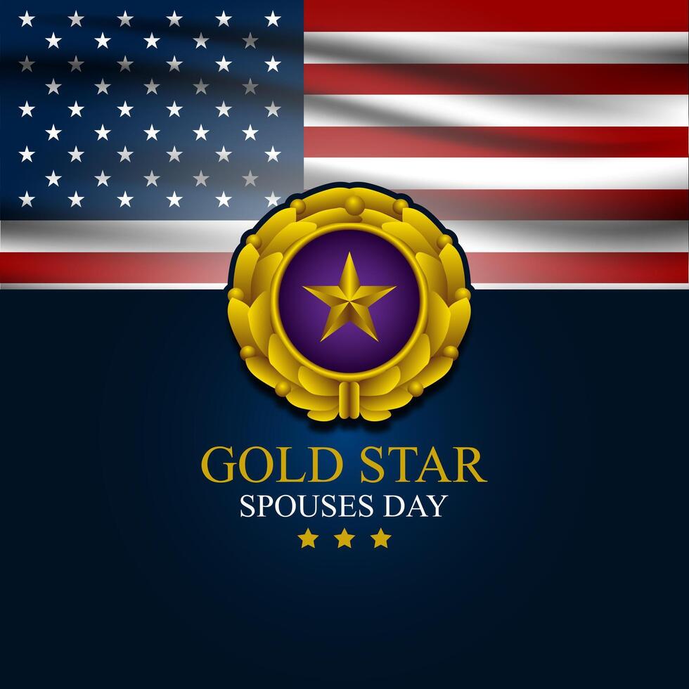 Happy Gold Star Spouses Day Background Vector Illustration