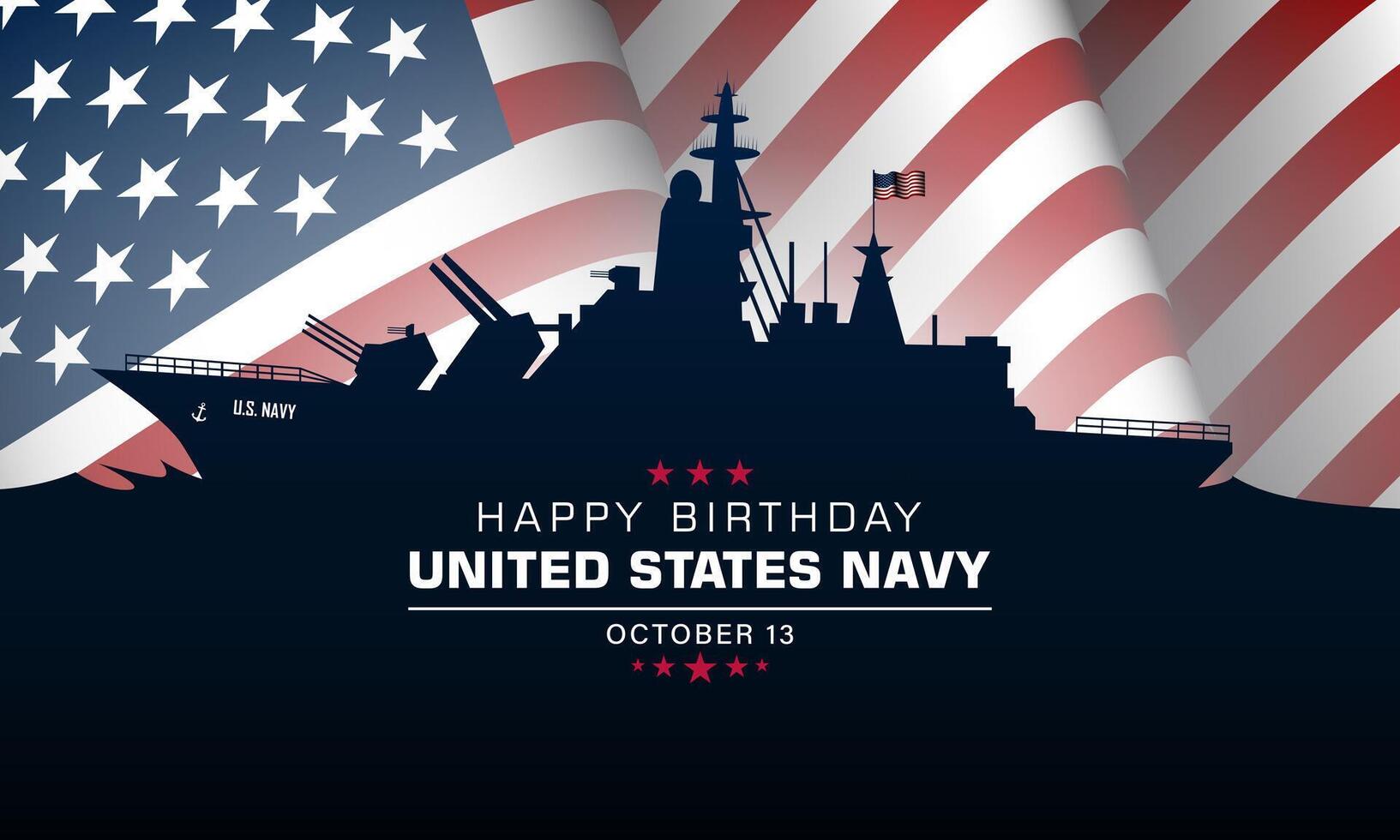 Happy  Birthday US Navy October 13 background Vector Illustration