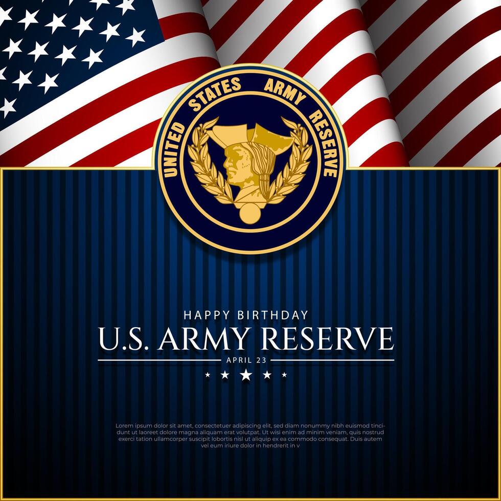 Happy Birthday US Army Reserve April 23 Background Vector Illustration