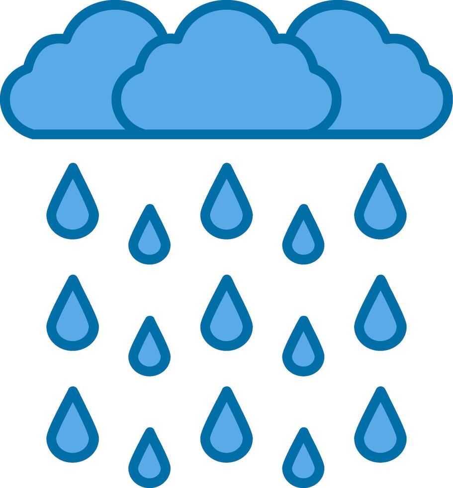 Heavy Rain Filled Blue  Icon vector