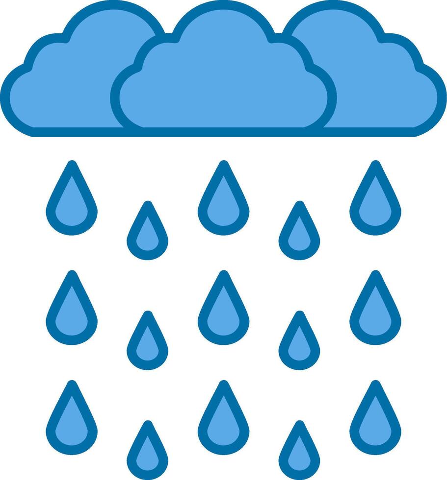 pesado lluvia lleno azul icono vector