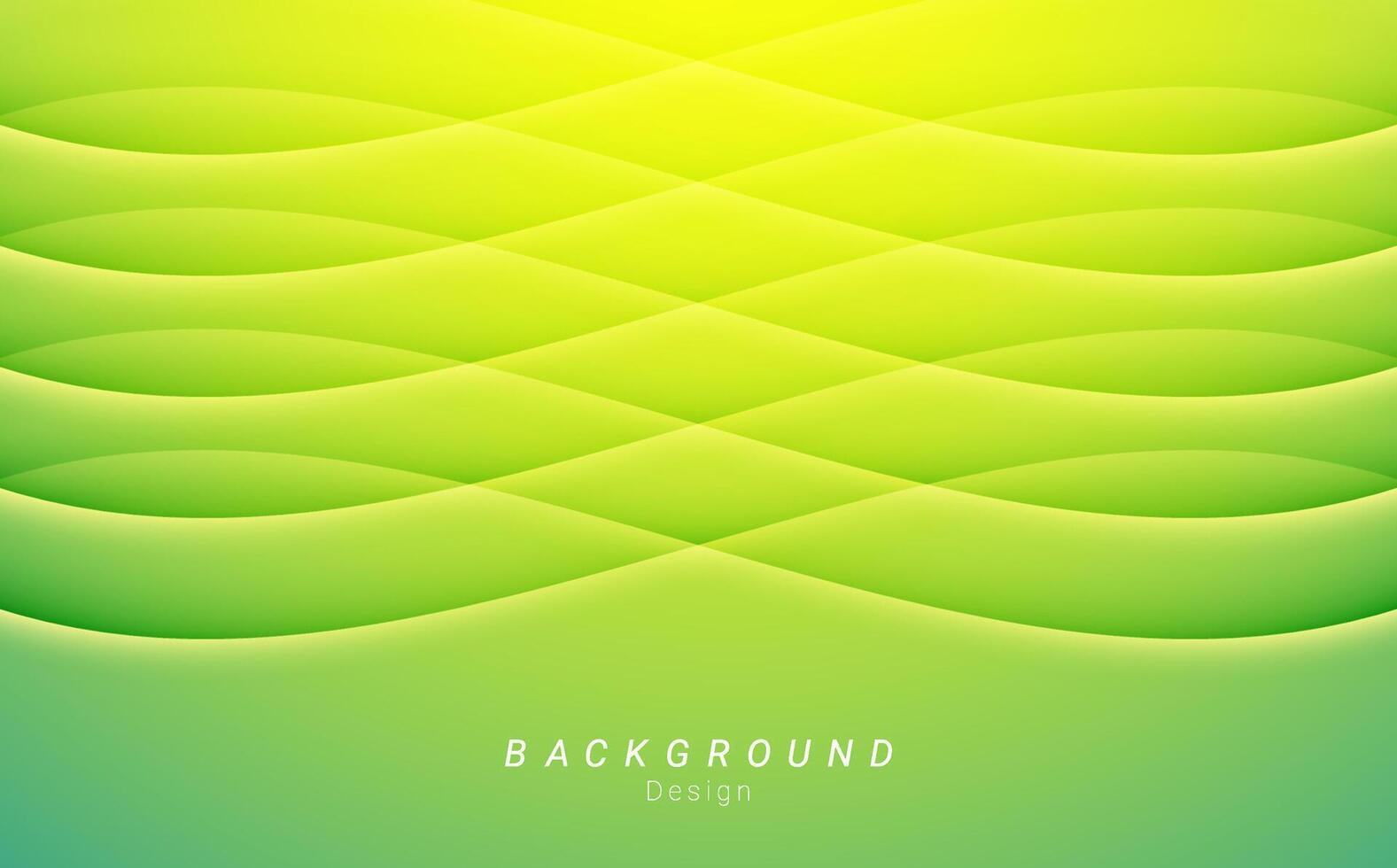 Green shiny gradient wave line abstract vector background design