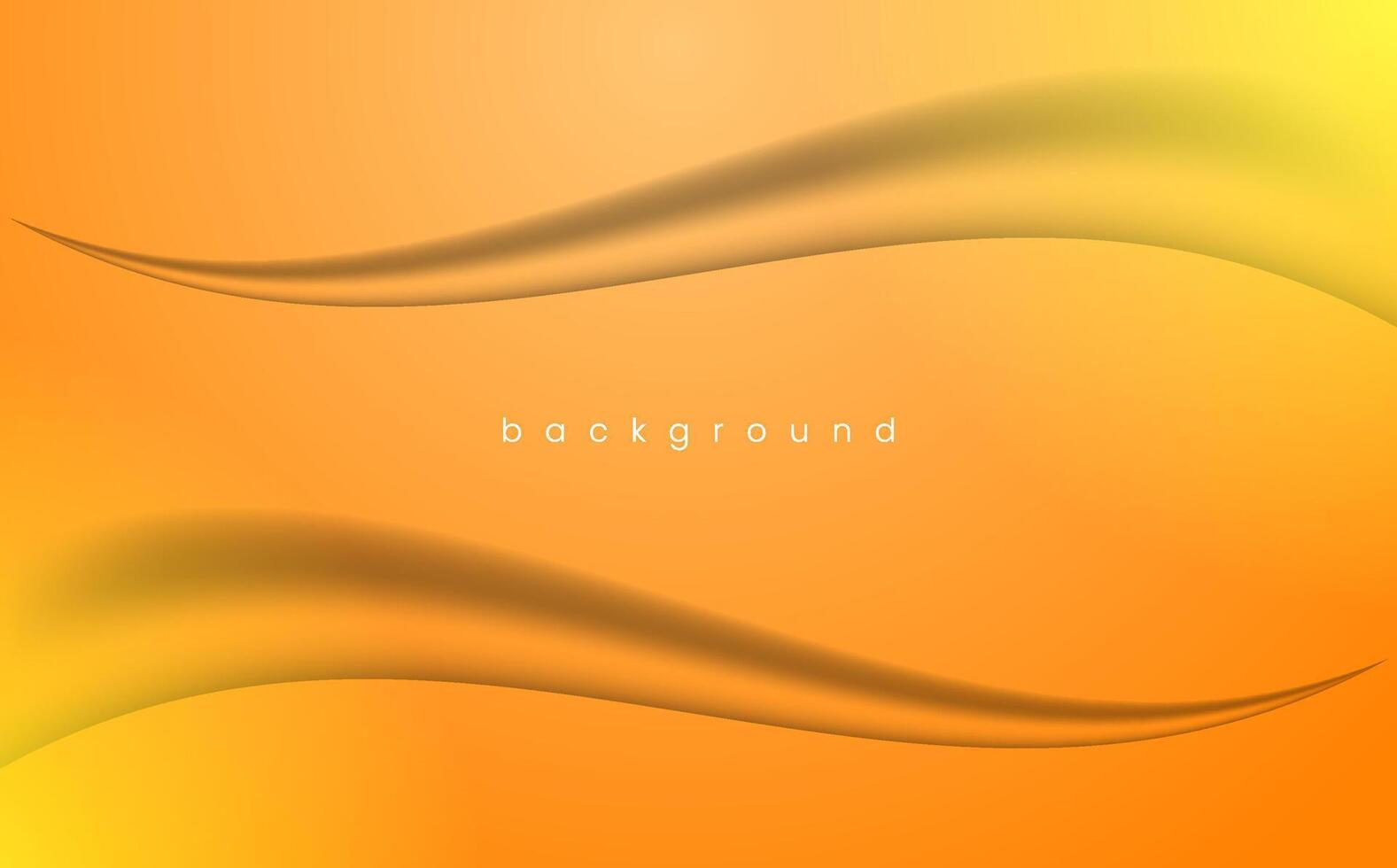 Orange minimalist wavy shape line shiny abstract vector background design