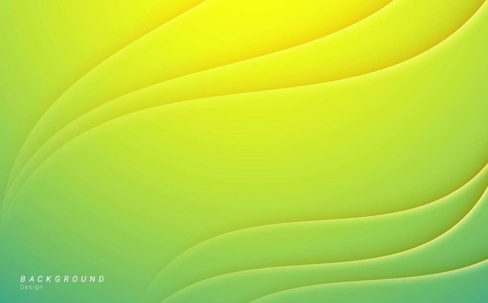 Green shiny gradient wave line abstract vector background design