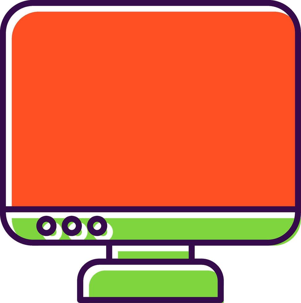 Monitor Filled  Icon vector