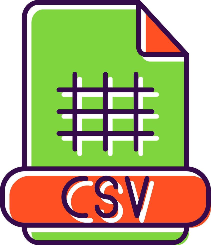 Csv Filled  Icon vector