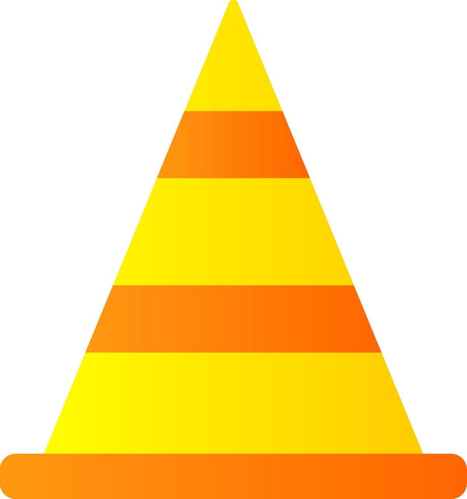 Cone Flat Gradient  Icon vector