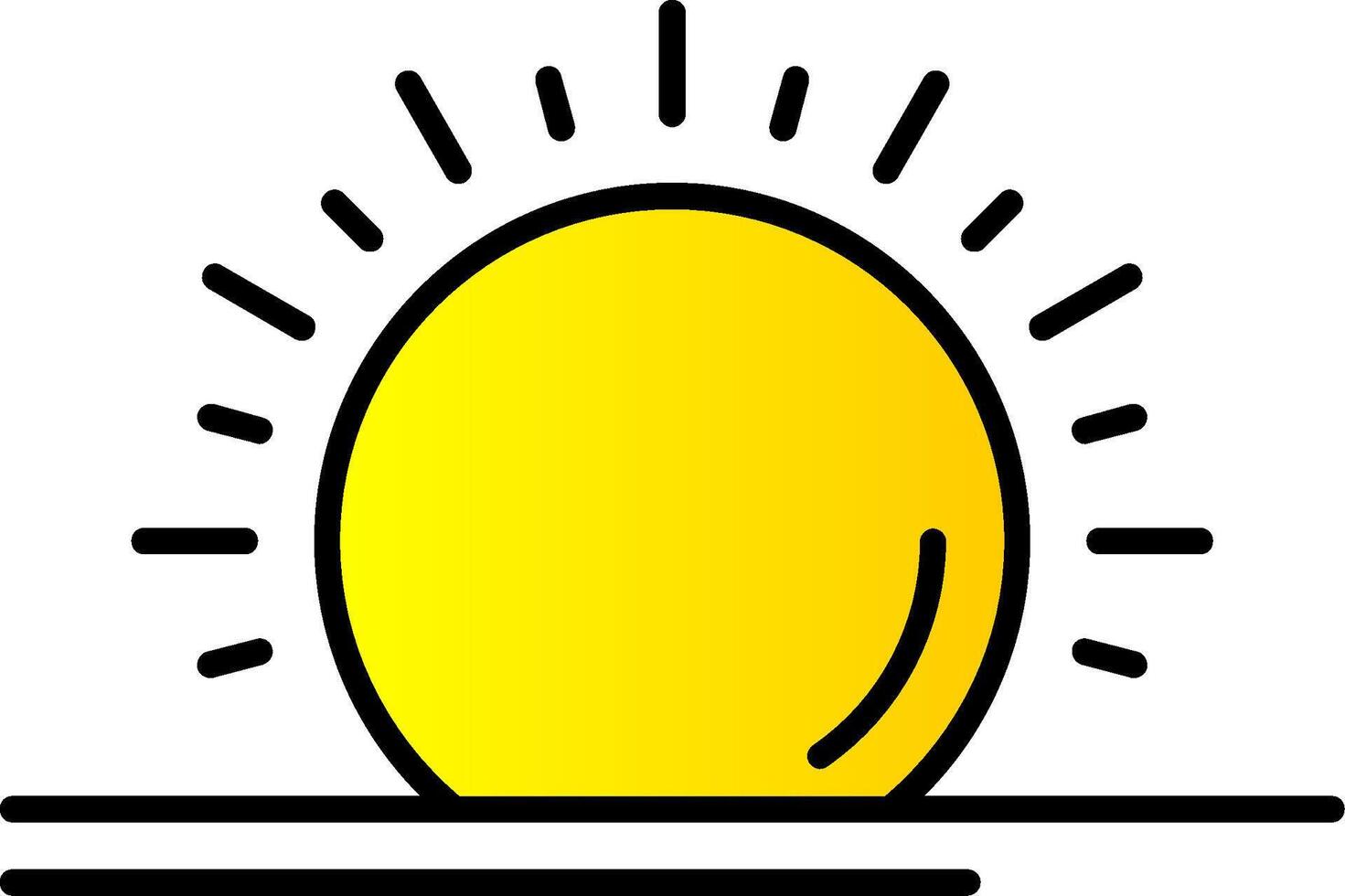 Sun Line Filled Gradient  Icon vector