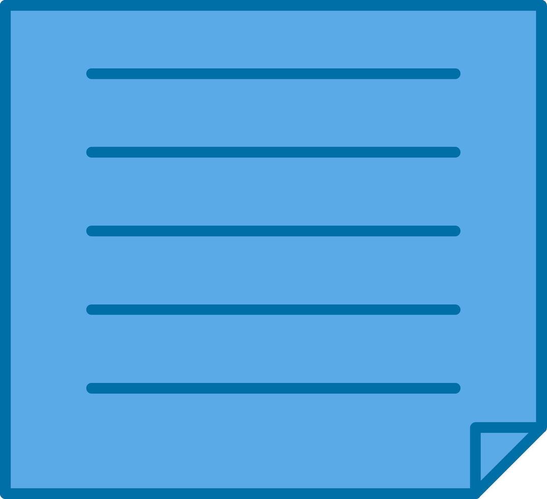 Post It Filled Blue  Icon vector