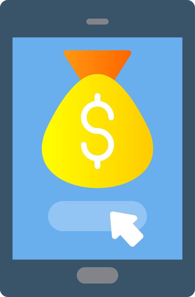 Online Payment Flat Gradient  Icon vector